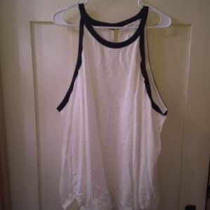 NWT white and black shoulder cut out blouse
